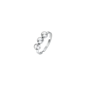 Anello Donna in acciaio regolabile con cristalli bianchi Luca Barra Cilento shop online