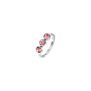 Anello Donna in acciaio regolabile con cristalli rosa Luca Barra Cilento shop online