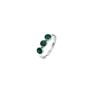 Anello Donna in acciaio regolabile con cristalli verde Luca Barra Cilento shop online