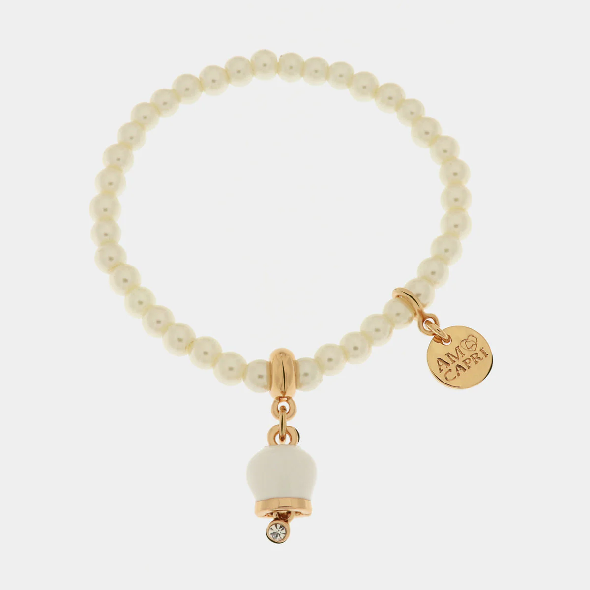 Bracciale Capri in Metallo Bracciale in Metallo con perle e campanella portafortuna Cilento shop online