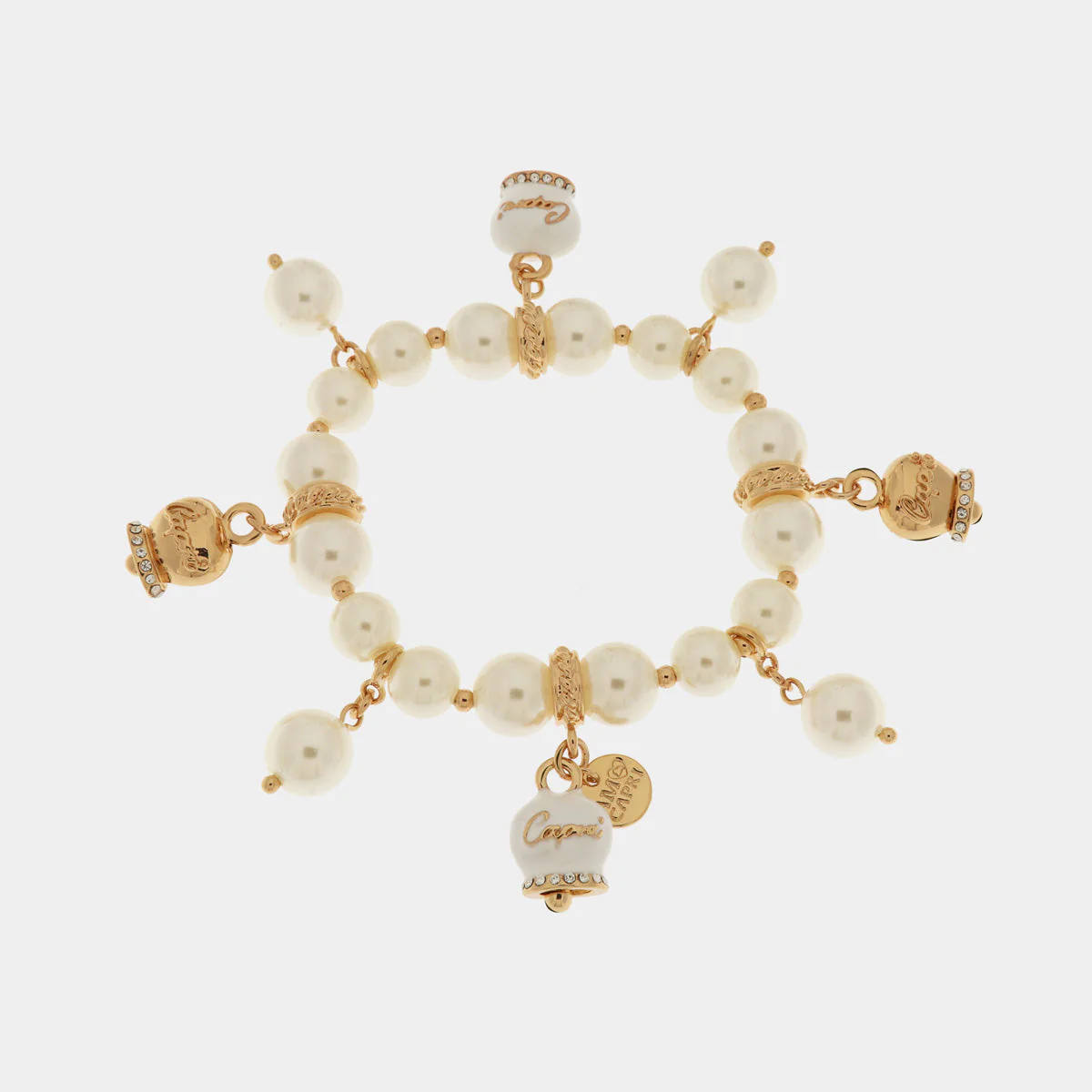 Bracciale Capri in Metallo Bracciale in Metallo con perle e campanelle Cilento shop online