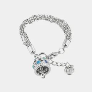 Bracciale Capri in Metallo campana pendente con cristalli azzurri e bianchi Cilento shop online