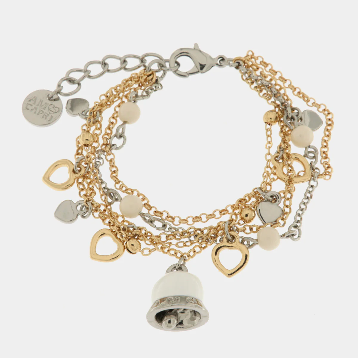 Bracciale Capri in Metallo con ciondoli a forma di cuore Cilento shop online
