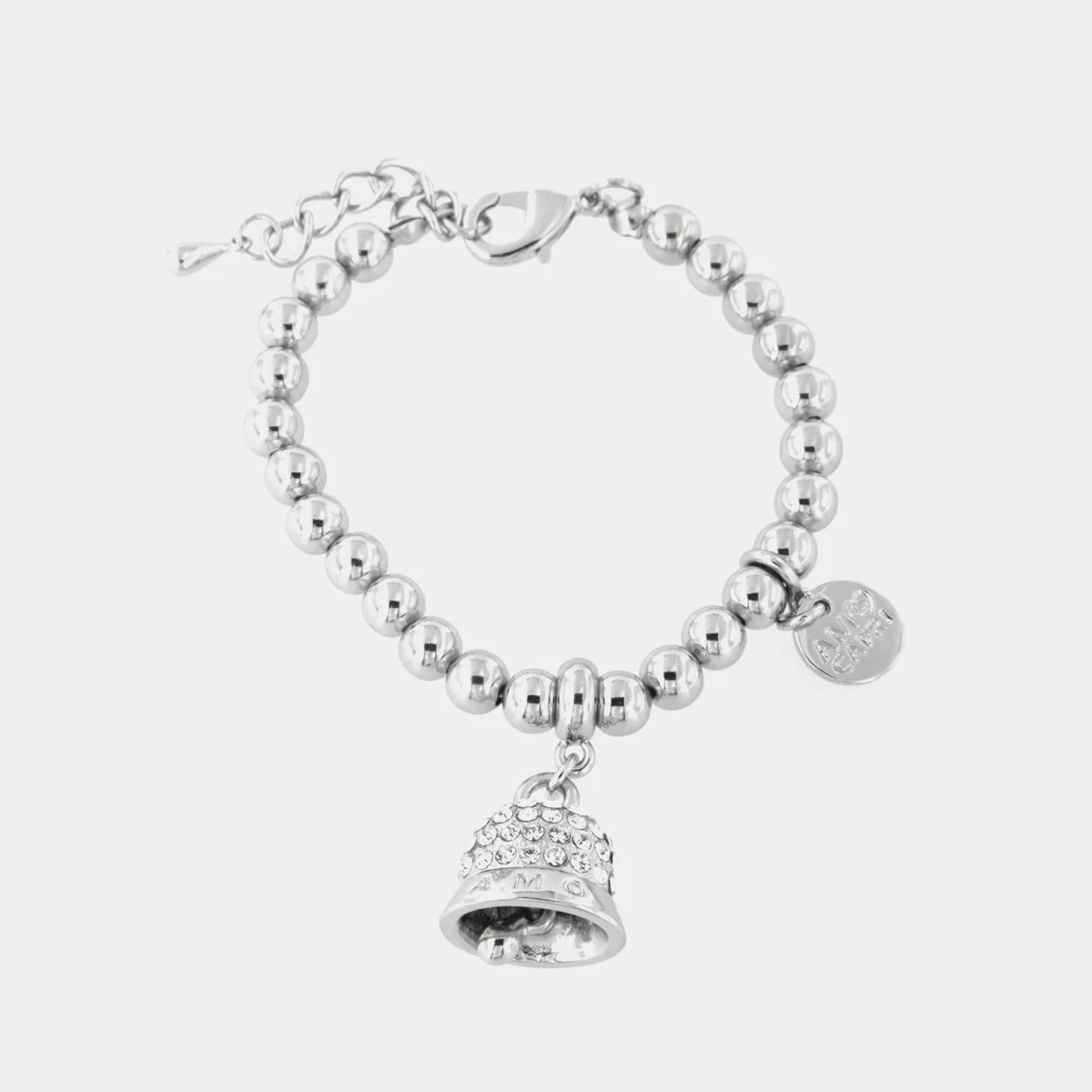 Bracciale Capri in Metallo maglia a sfere, con campanella portafortuna Cilento shop online