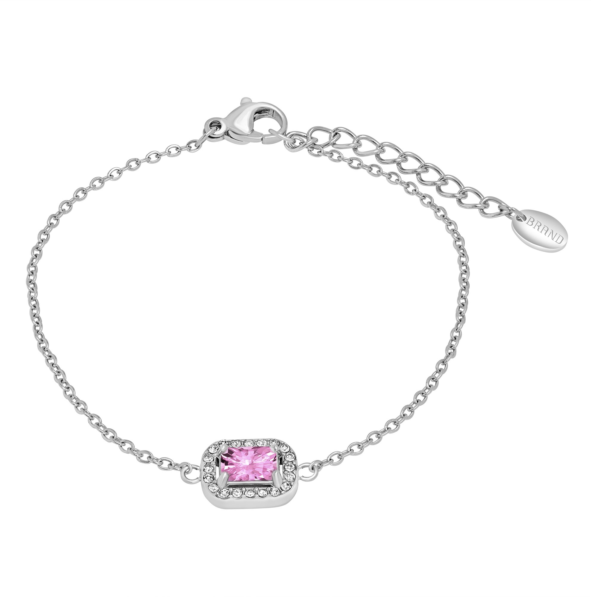 Bracciale Cristallo Rettangolare rosa Brand Gioielli Cilento shop online