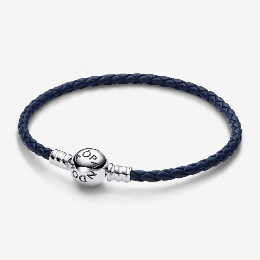 Bracciale Pandora in Pelle Blu Cilento shop online