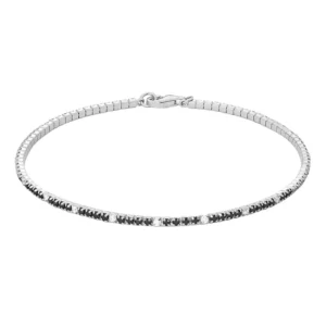 Bracciale Stroili Uomo Tennis Argento Zirconi Neri e Bianchi Gentleman Cilento shop online