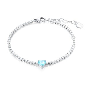 Bracciale Tennis cuore azzurro Brand Gioielli Cilento shop online