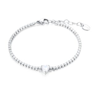 Bracciale Tennis cuore bianco Brand Gioielli Cilento shop online
