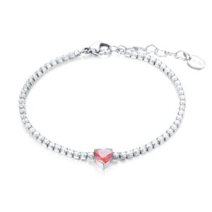 Bracciale Tennis cuore rosso Brand Gioielli Cilento shop online