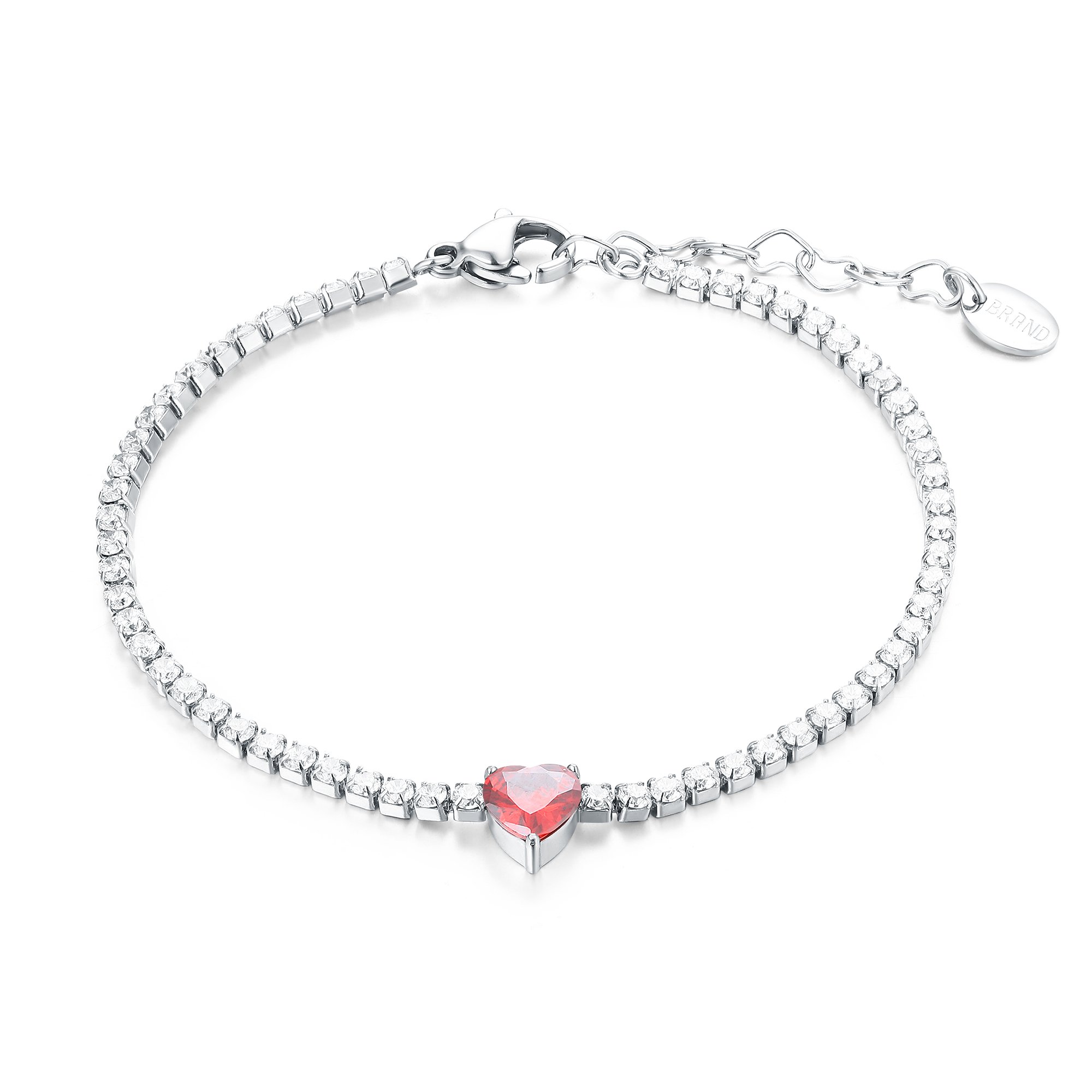 Bracciale Tennis cuore rosso Brand Gioielli Cilento shop online