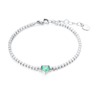 Bracciale Tennis cuore verde Brand Gioielli Cilento shop online