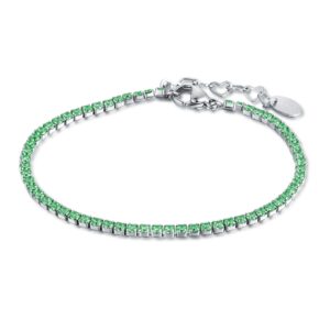 Bracciale Tennis verde 2 mm Brand Gioielli Cilento shop online