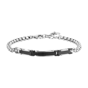 Bracciale Uomo in acciaio con elementi in acciaio IP Black Luca Barra Cilento shop online