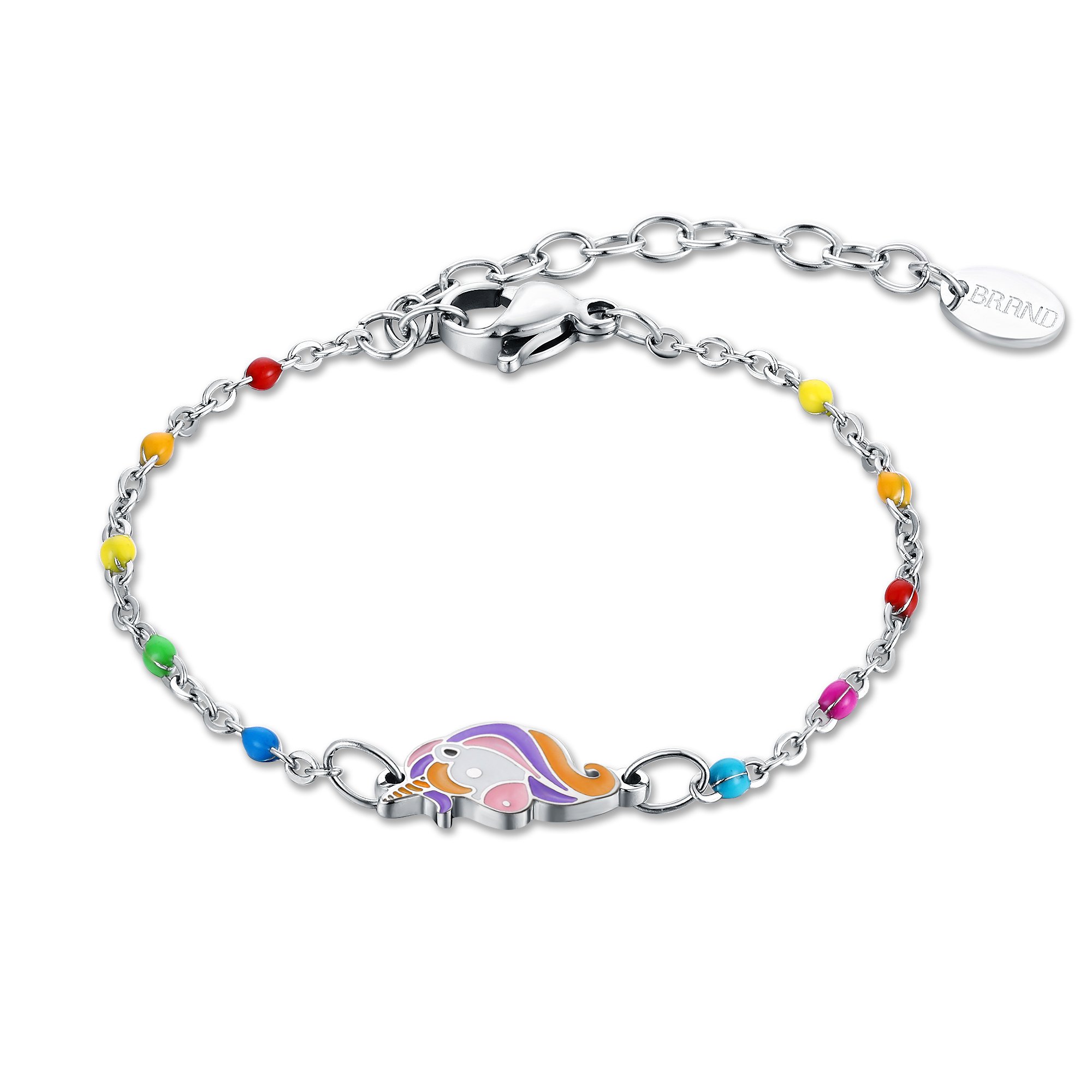 Bracciale arcobaleno con unicorno Brand Gioielli Cilento shop online