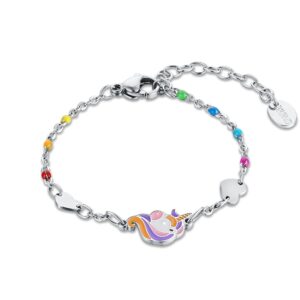 Bracciale arcobaleno con unicorno e cuori Brand Gioielli Cilento shop online