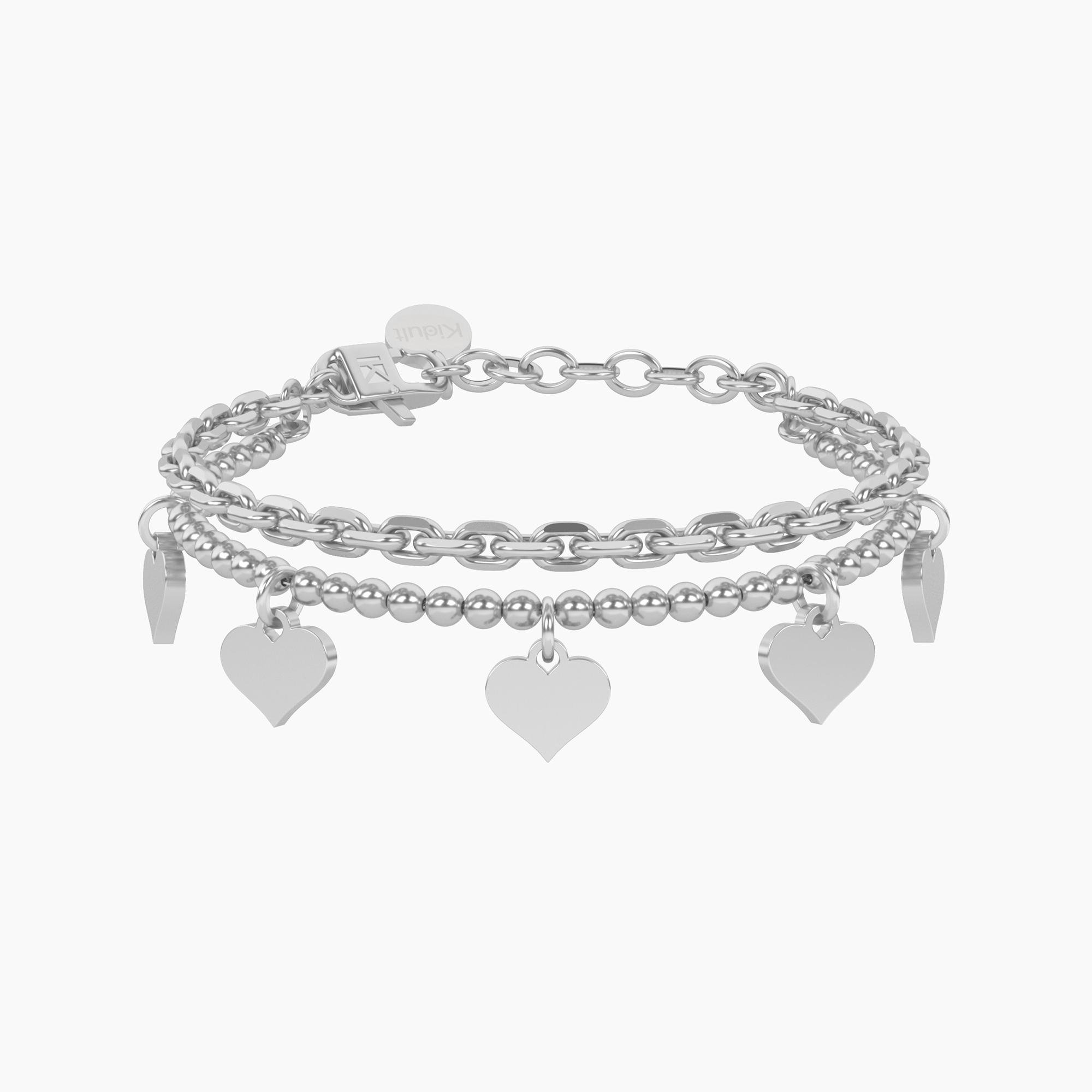 Bracciale catena forzatina e sfere con cuore Kidult Cilento shop online