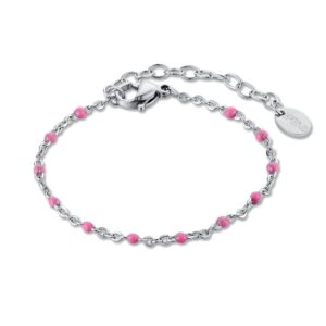 Bracciale catena smalto rosa Brand Gioielli Cilento shop online