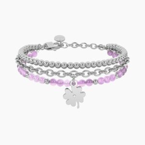 Bracciale giada rosa con quadrifoglio Kidult Cilento shop online