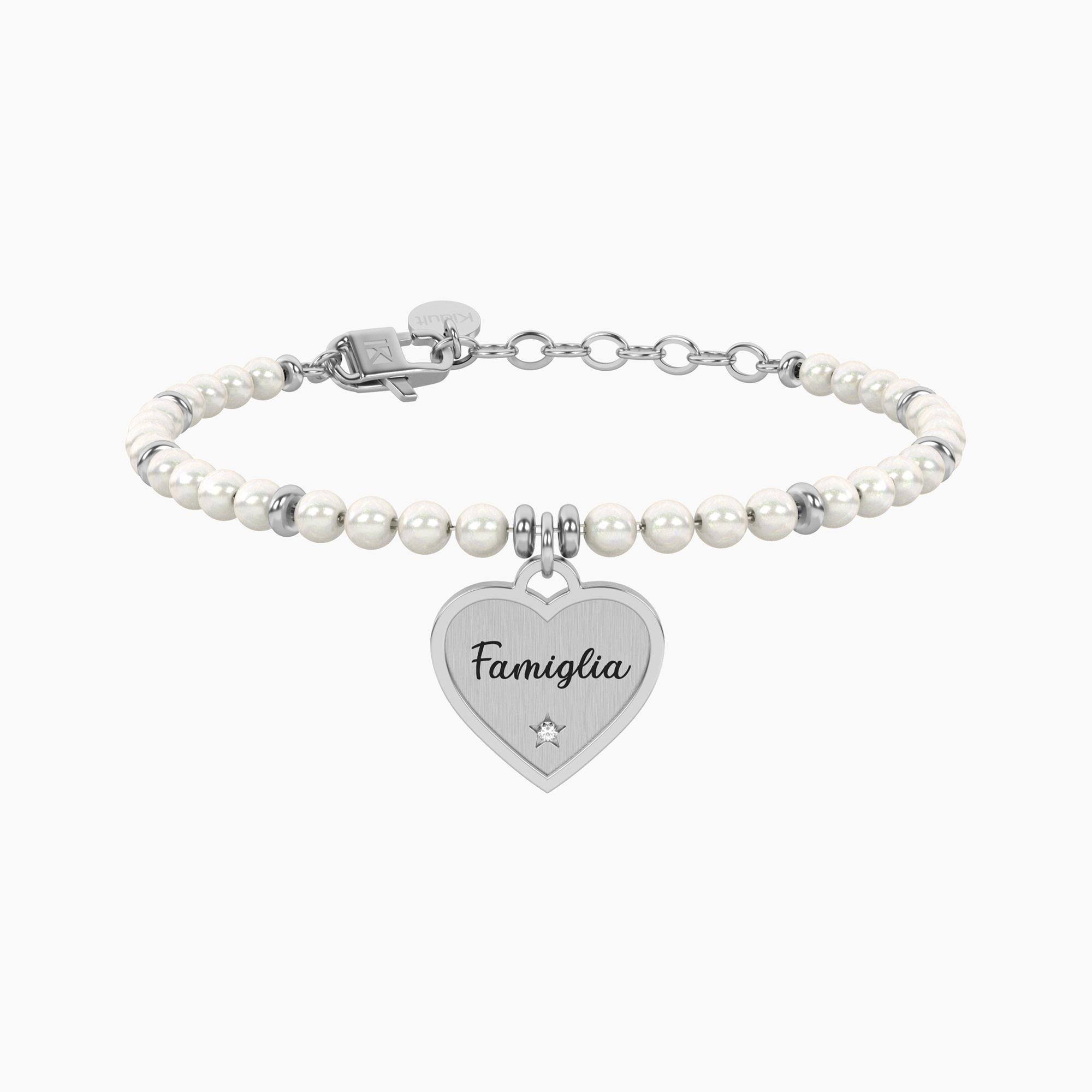 Bracciale perle con ciondolo cuore per famiglia Kidult Cilento shop online