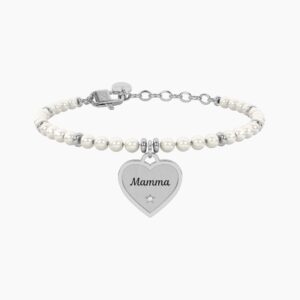 Bracciale perle con ciondolo cuore per mamma Kidult Cilento shop online