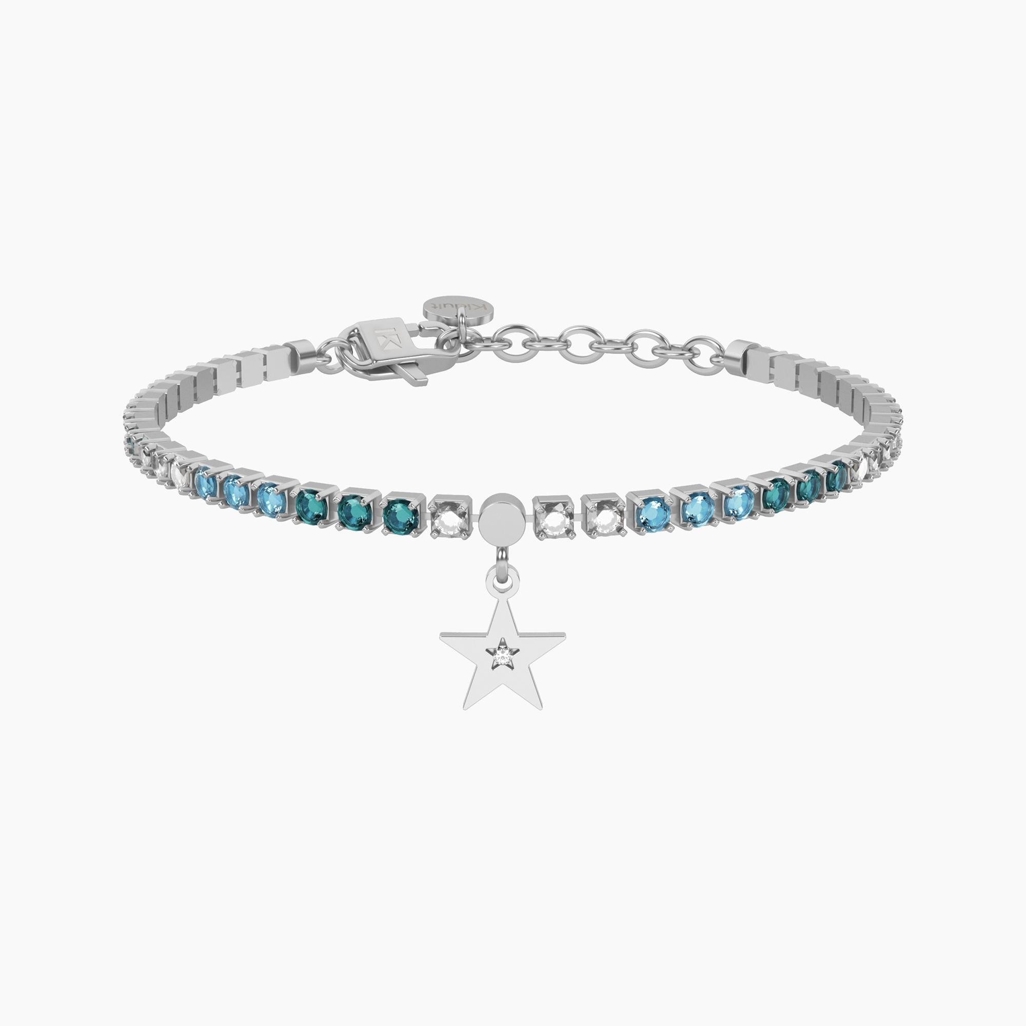 Bracciale tennis azzurro con stella Kidult Cilento shop online
