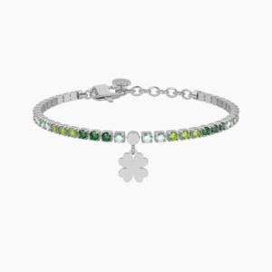 Bracciale tennis verde con quadrifoglio Kidult Cilento shop online