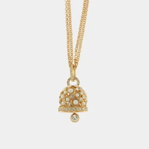 Collana Capri in Metallo campanella con cristalli bianchi Cilento shop online