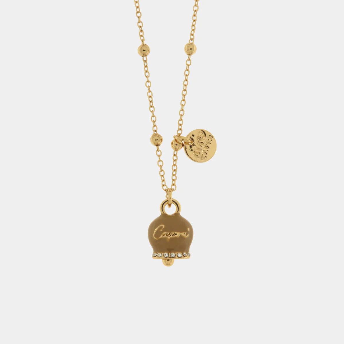 Collana Capri in Metallo campanella portafortuna in smalto caffè Cilento shop online