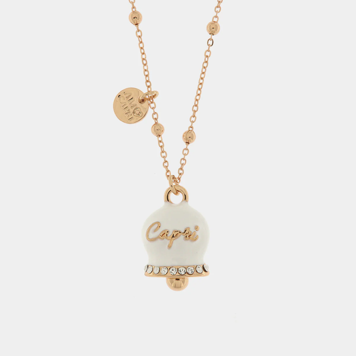 Collana Capri in Metallo con campanella grande bianca Cilento shop online