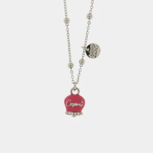 Collana Capri in Metallo con campanella pendente rosso Cilento shop online