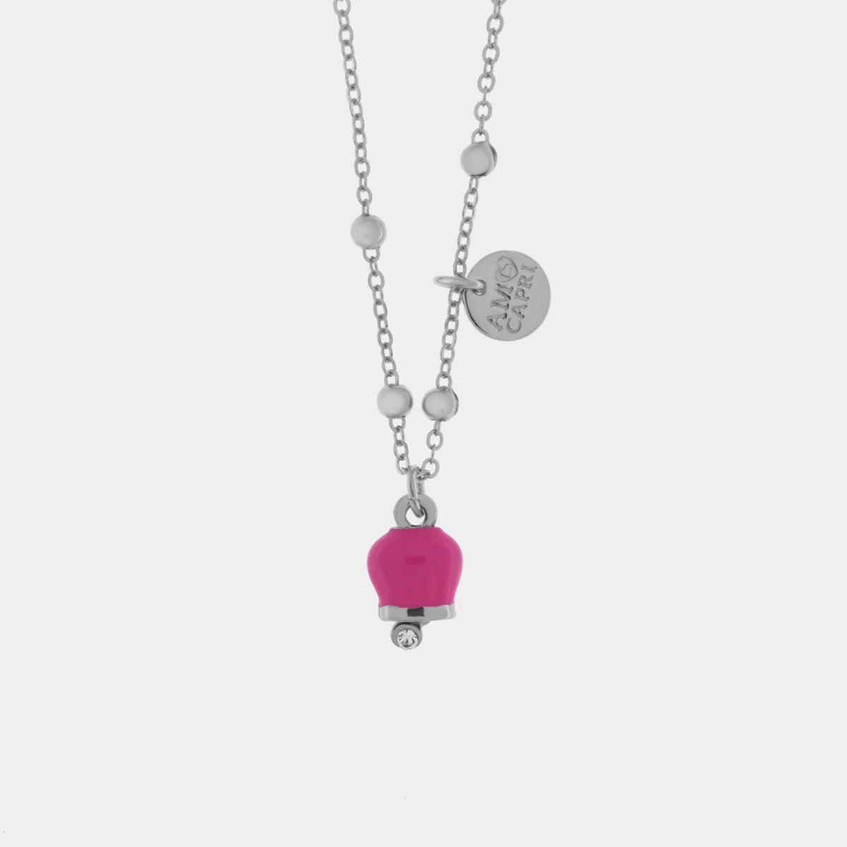 Collana Capri in Metallo con campanella portafortuna pendente Cilento shop online