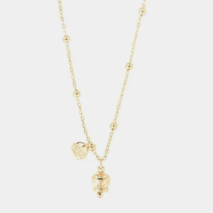 Collana Capri in Metallo con campanella portafortuna pendente, impreziosita da cristalli Cilento shop online