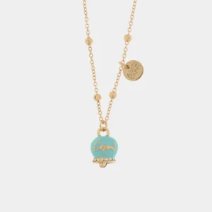 Collana Capri in Metallo con campanella smaltata azzurra Cilento shop online