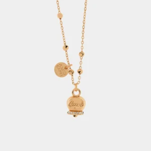 Collana Capri in Metallo rose con campanella portafortuna Cilento shop online