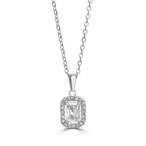 Collana Cristallo Rettangolare Bianco Brand Gioielli Cilento shop online