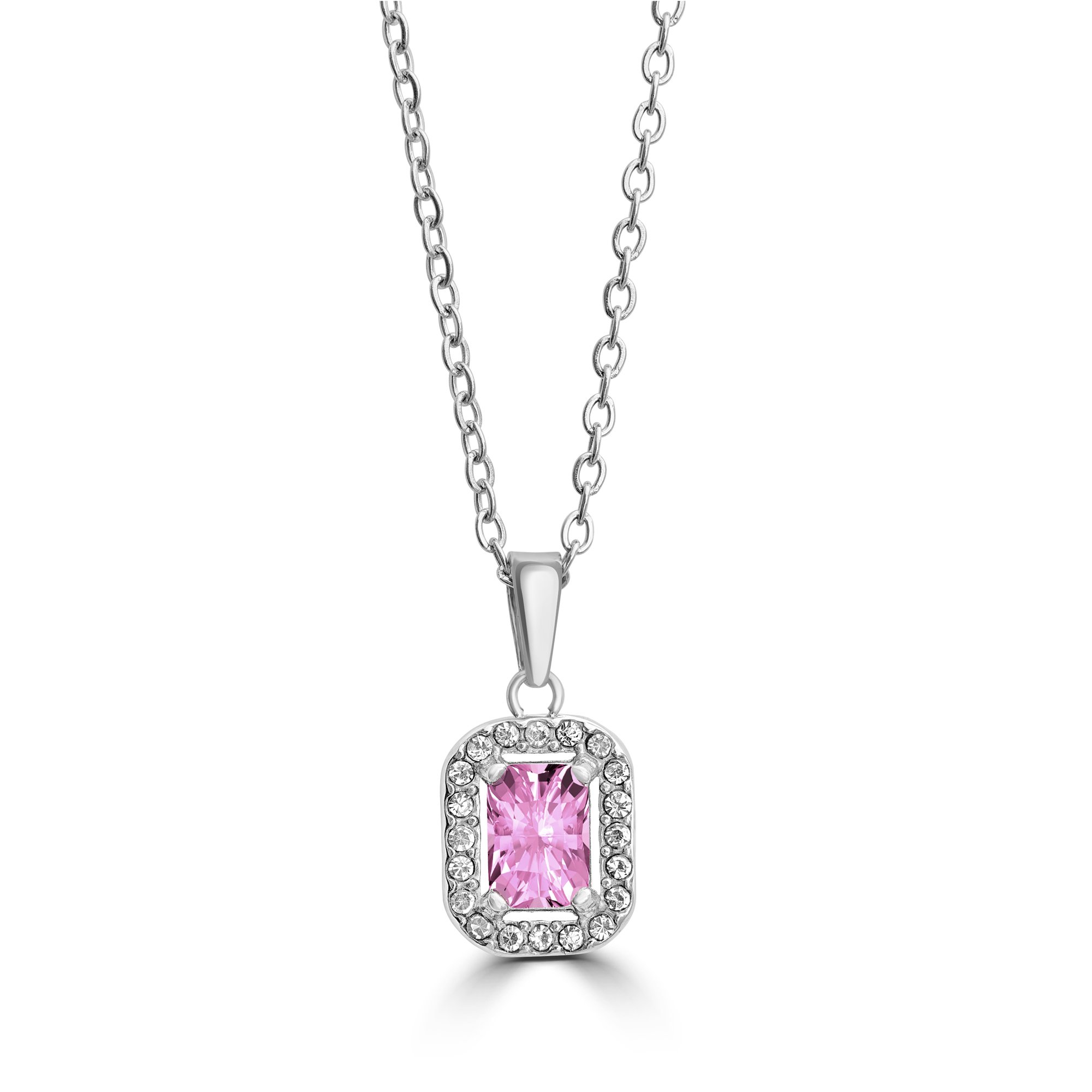 Collana Cristallo Rettangolare rosa Brand Gioielli Cilento shop online