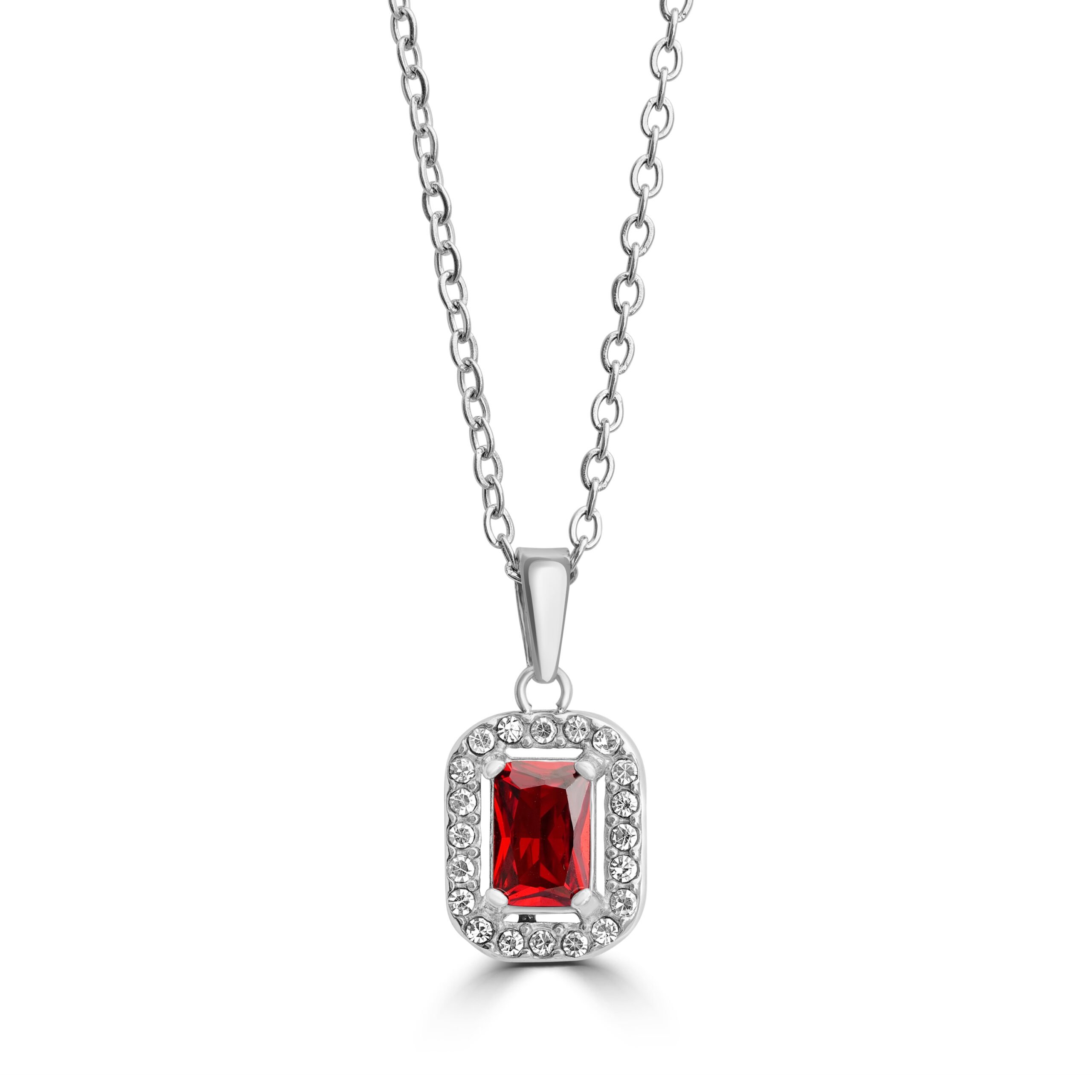 Collana Cristallo Rettangolare rosso Brand Gioielli Cilento shop online