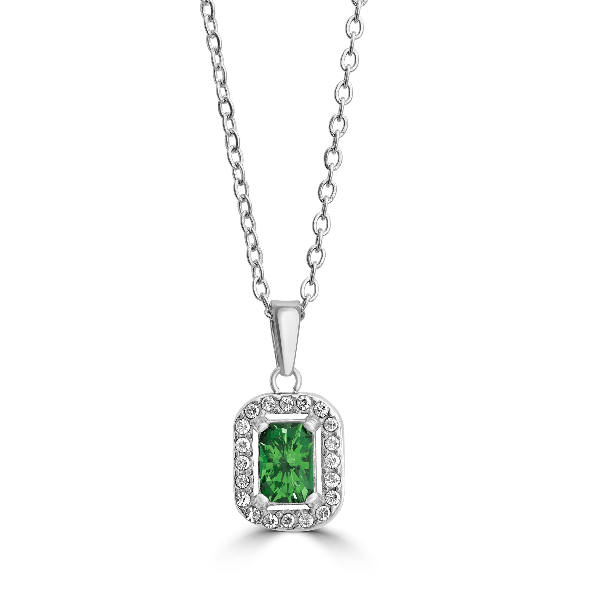 Collana Cristallo rettangolare verde Brand Gioielli Cilento shop online