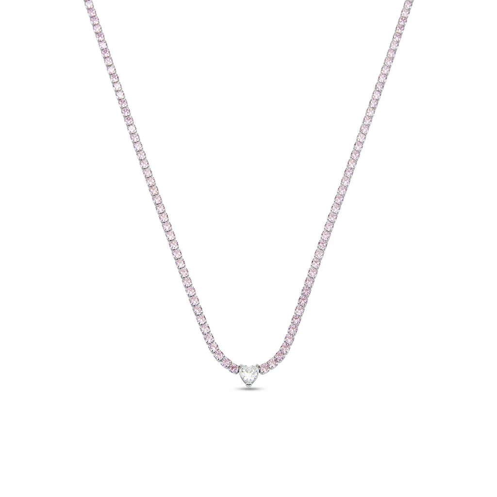 Collana Stroili Tennis Lady Chic Acciaio Cristallo rosa Cilento shop online