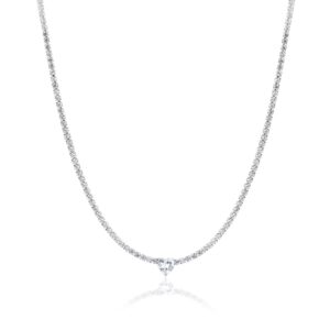 Collana Tennis con cristallo cuore bianco Brand Gioielli Cilento shop online