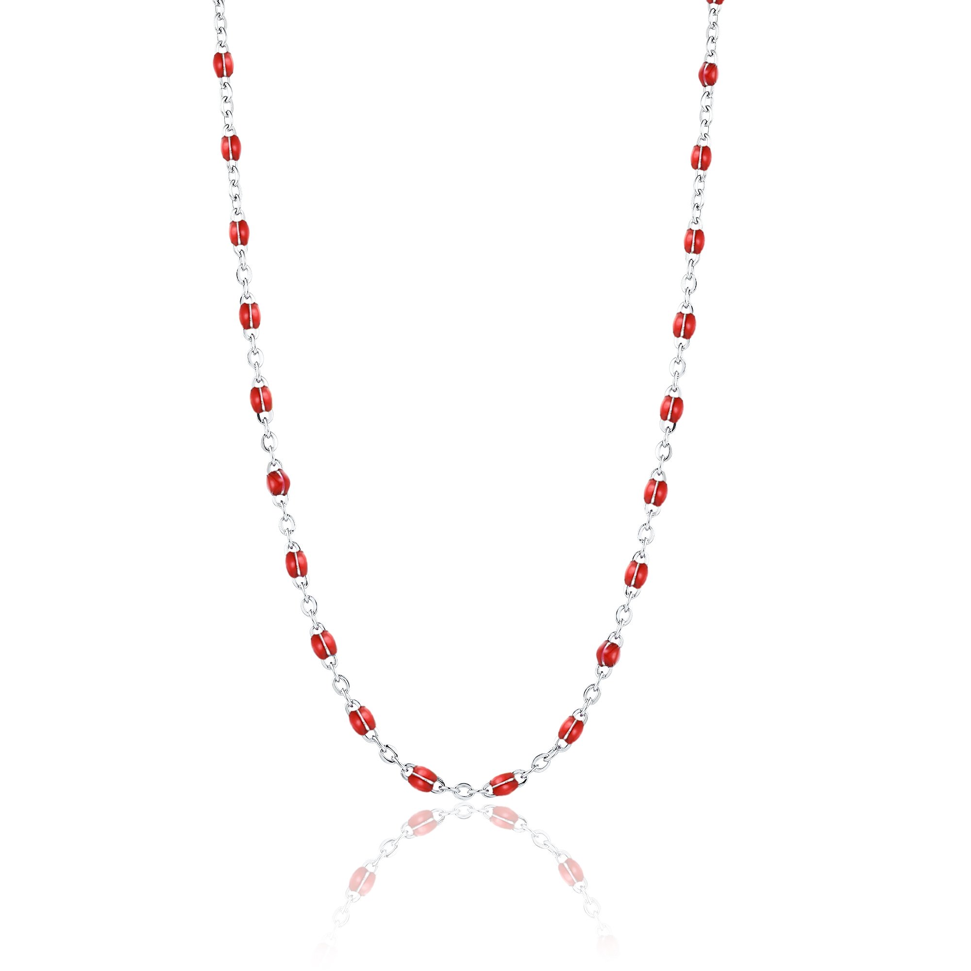 Collana catena smalto rosso Brand Gioielli Cilento shop online