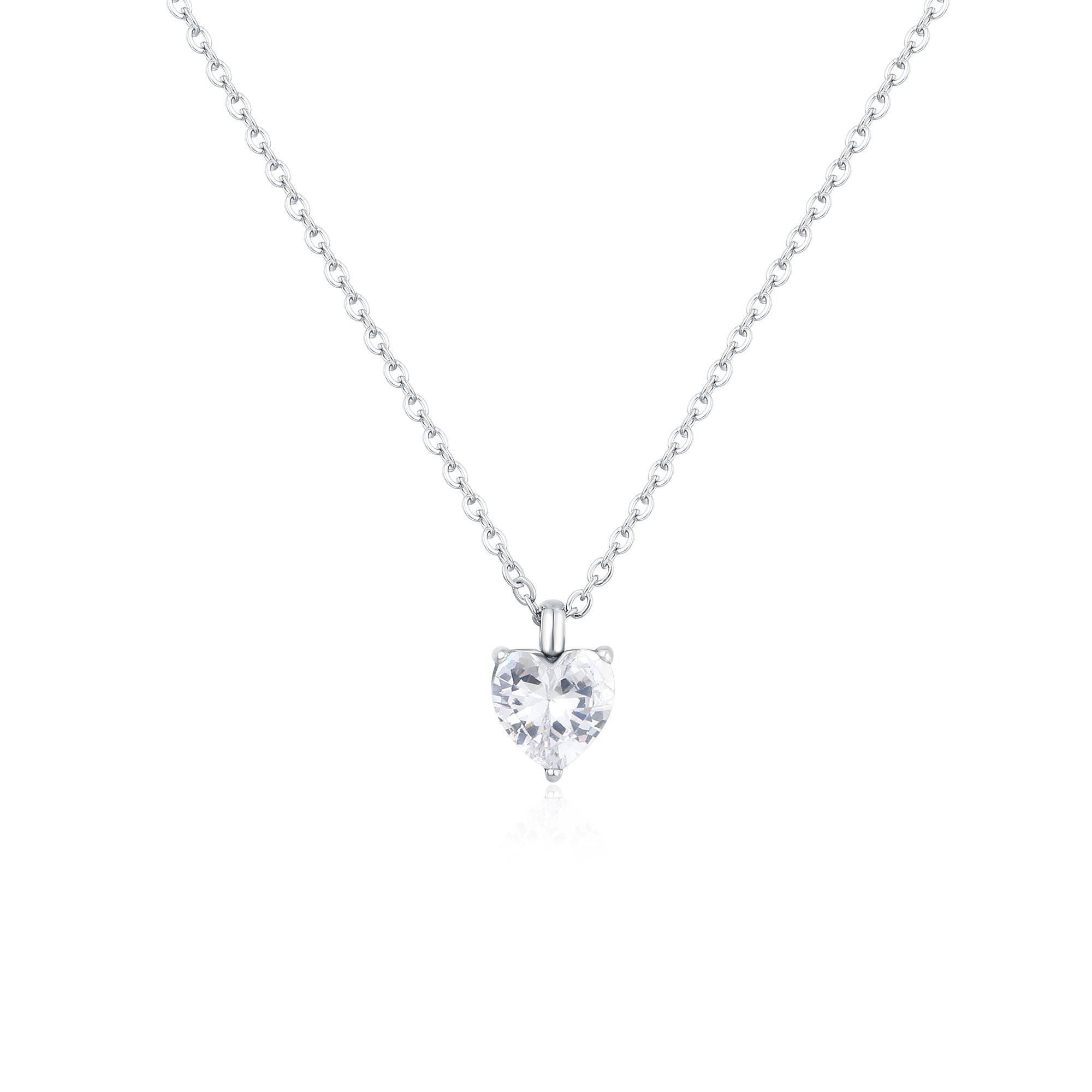 Collana con cristallo cuore bianco Brand Gioielli Cilento shop online