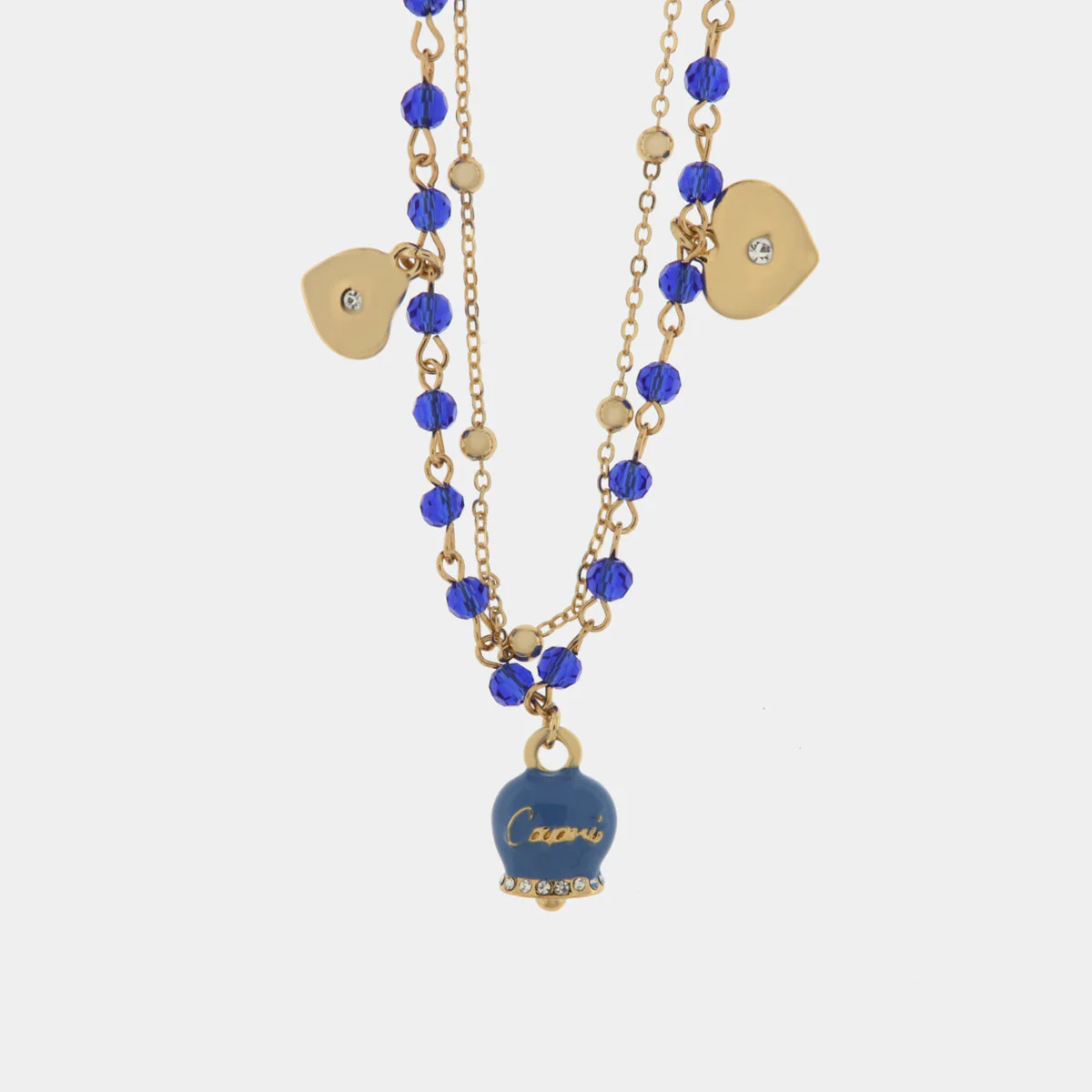 Collana in Metallo multifilo con pietre blu e campanella Capri Cilento shop online