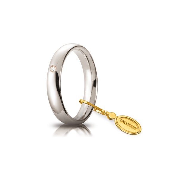 Fede UnoAErre Comoda mm. 4,0 in oro bianco Cilento shop online