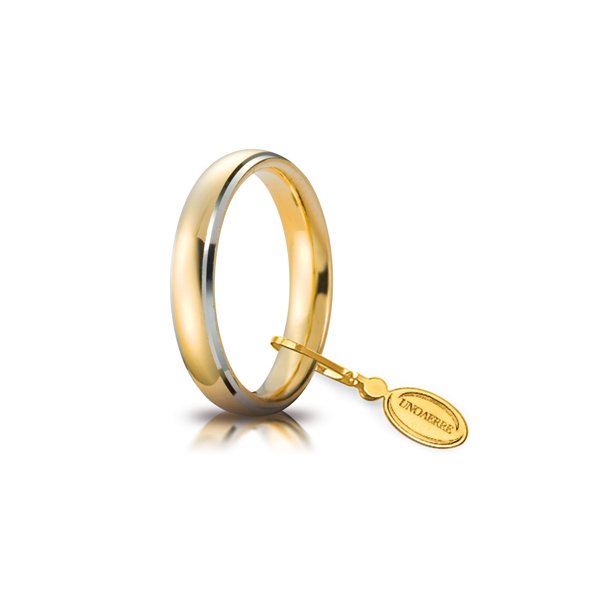 Fede UnoAErre Comoda mm.4,0 in oro giallo e bianco Cilento shop online