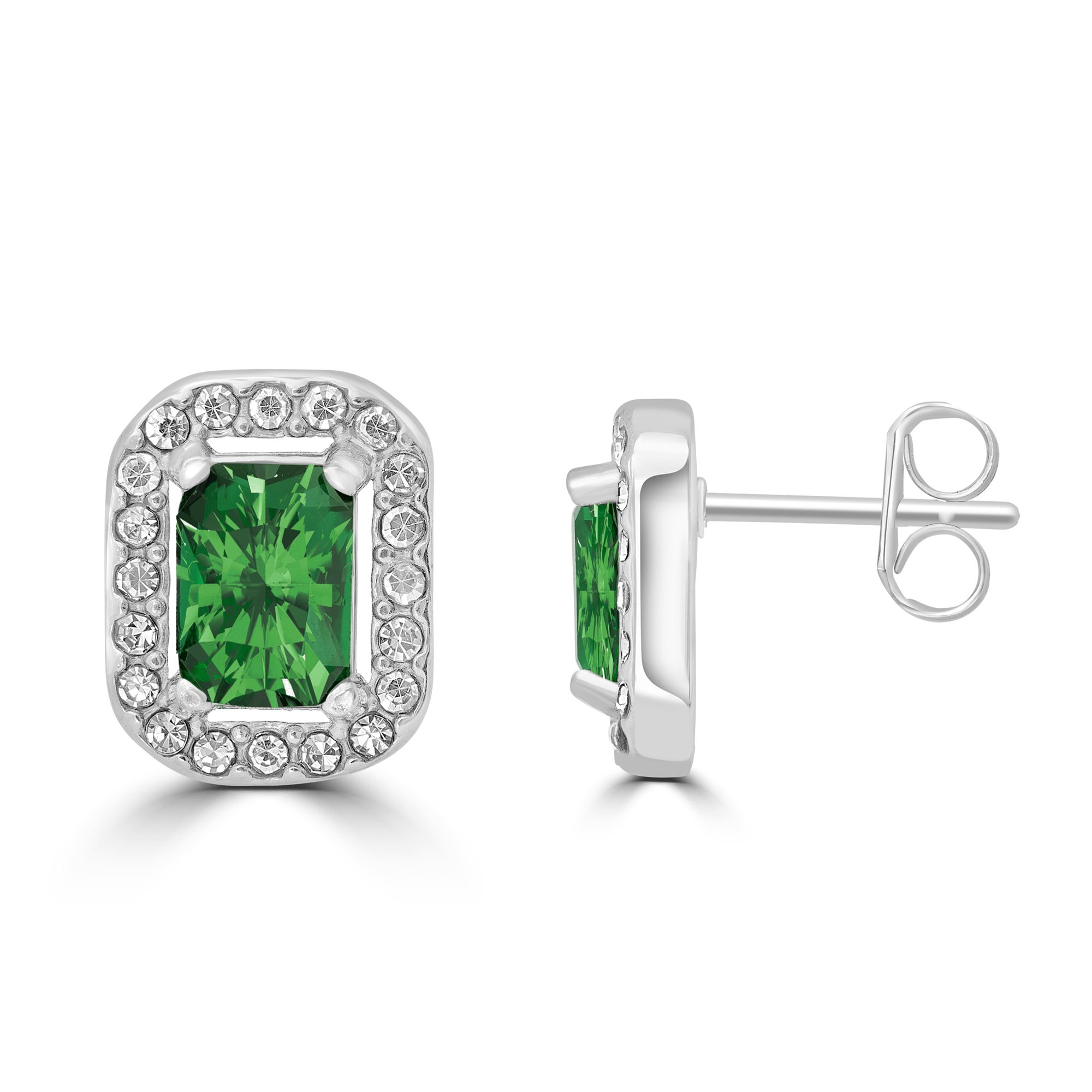 Orecchini Cristallo rettangolare verde Brand Gioielli Cilento shop online