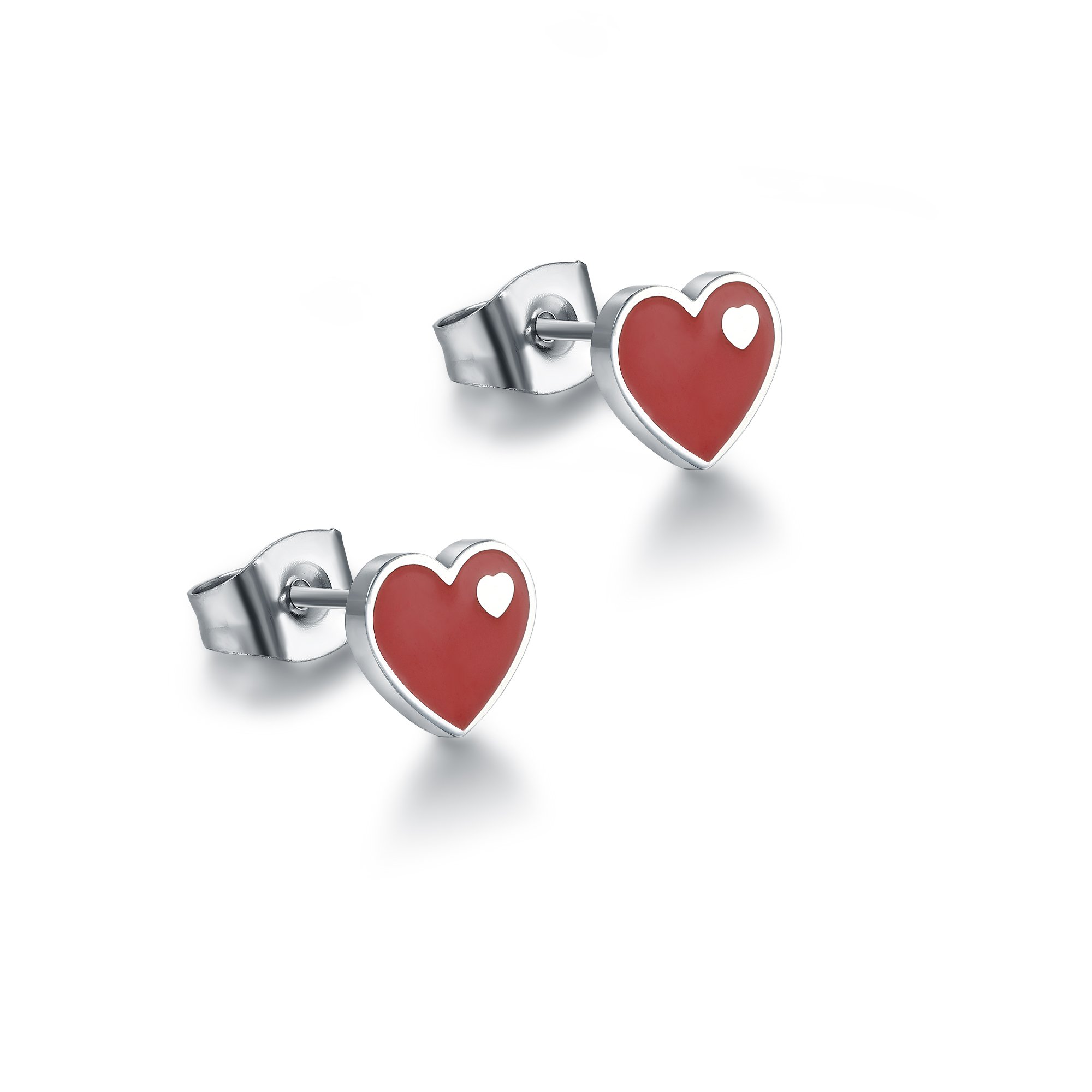Orecchini cuore smalto rosso Brand Gioielli Cilento shop online