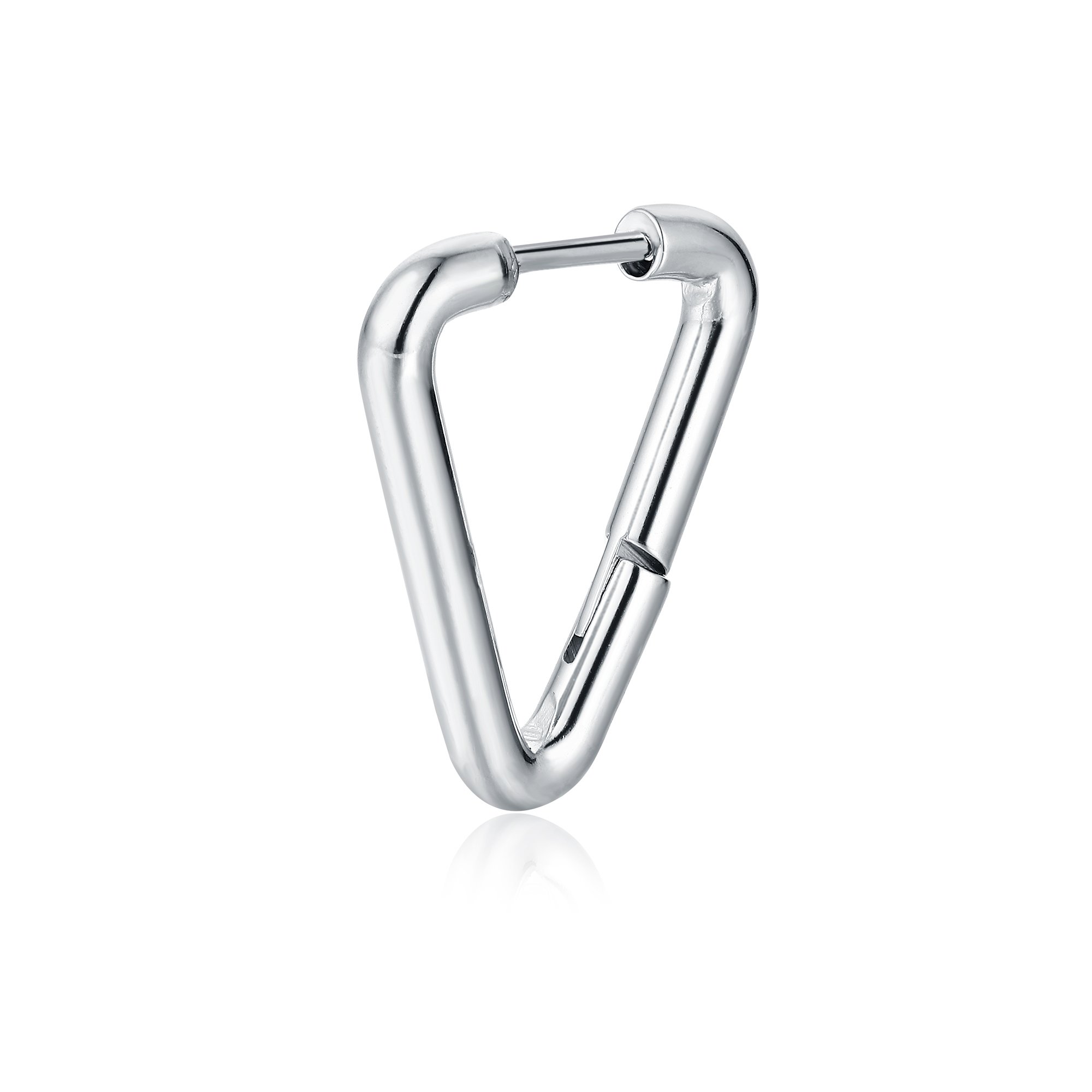 Orecchini singolo scattino triangolo acciaio Brand Gioielli Cilento shop online