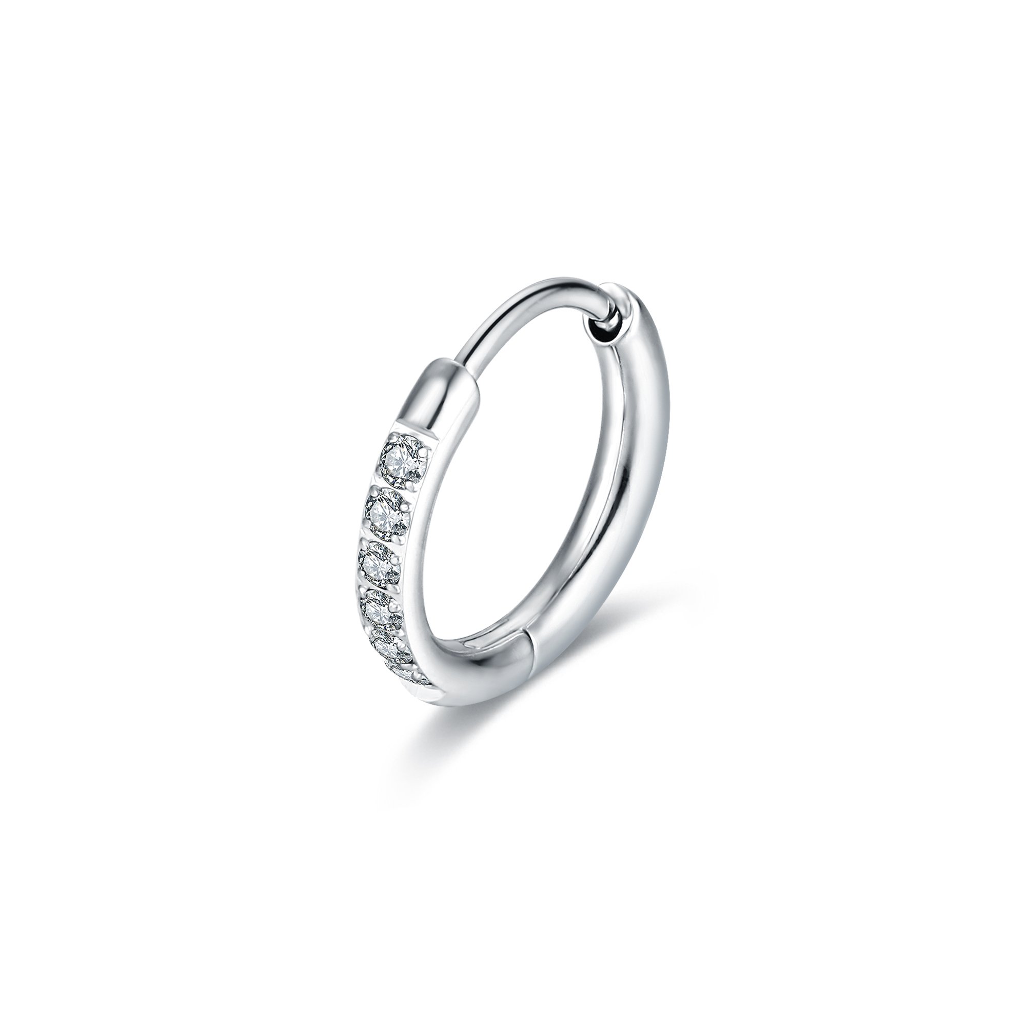 Orecchino Singolo Scattino bianco 14 mm Brand Gioielli Cilento shop online